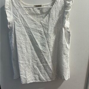 Valentina Naldi Women's White‎ Eyelet Shirt Size L